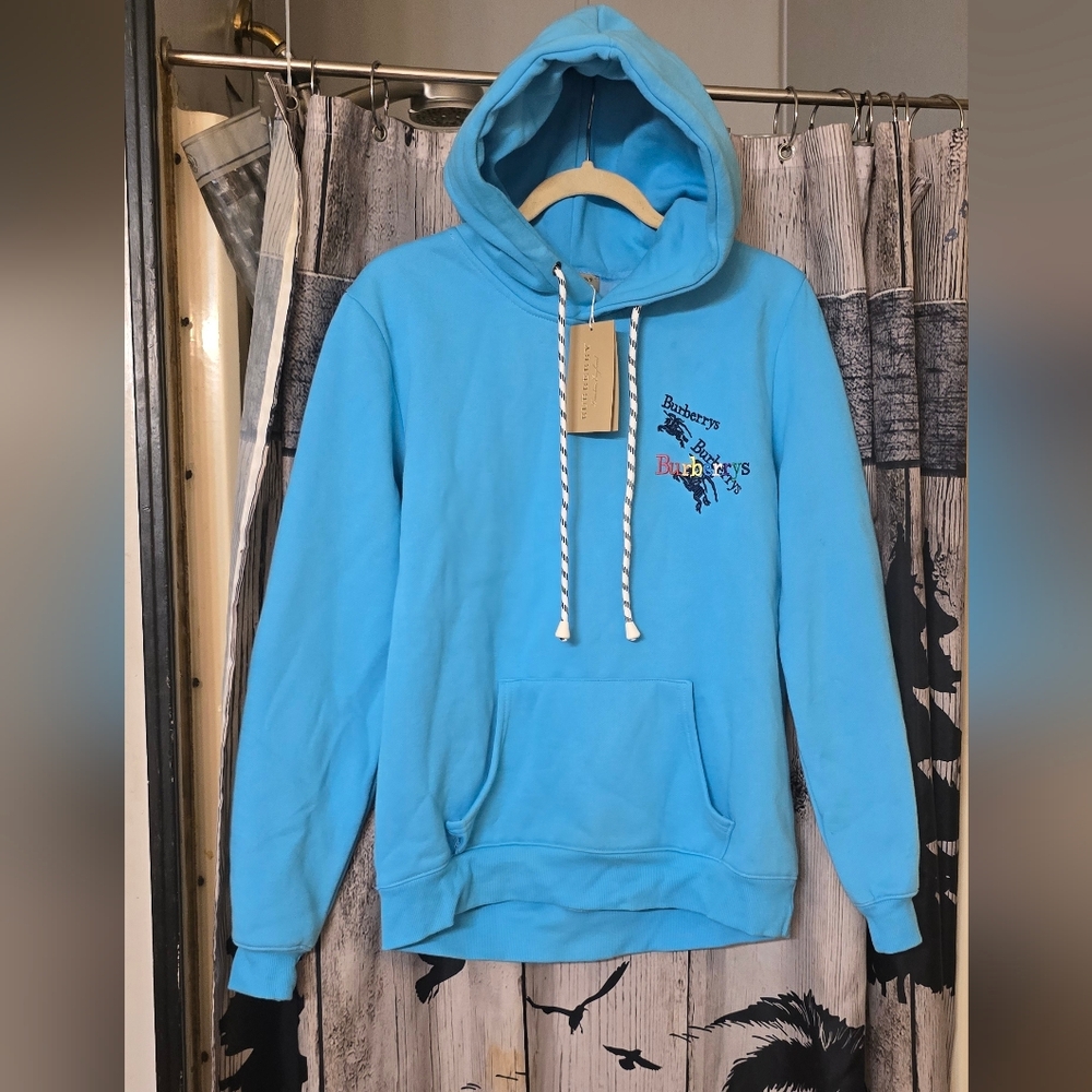 Burberry Logo Hoodie NWT Blue Sz XL